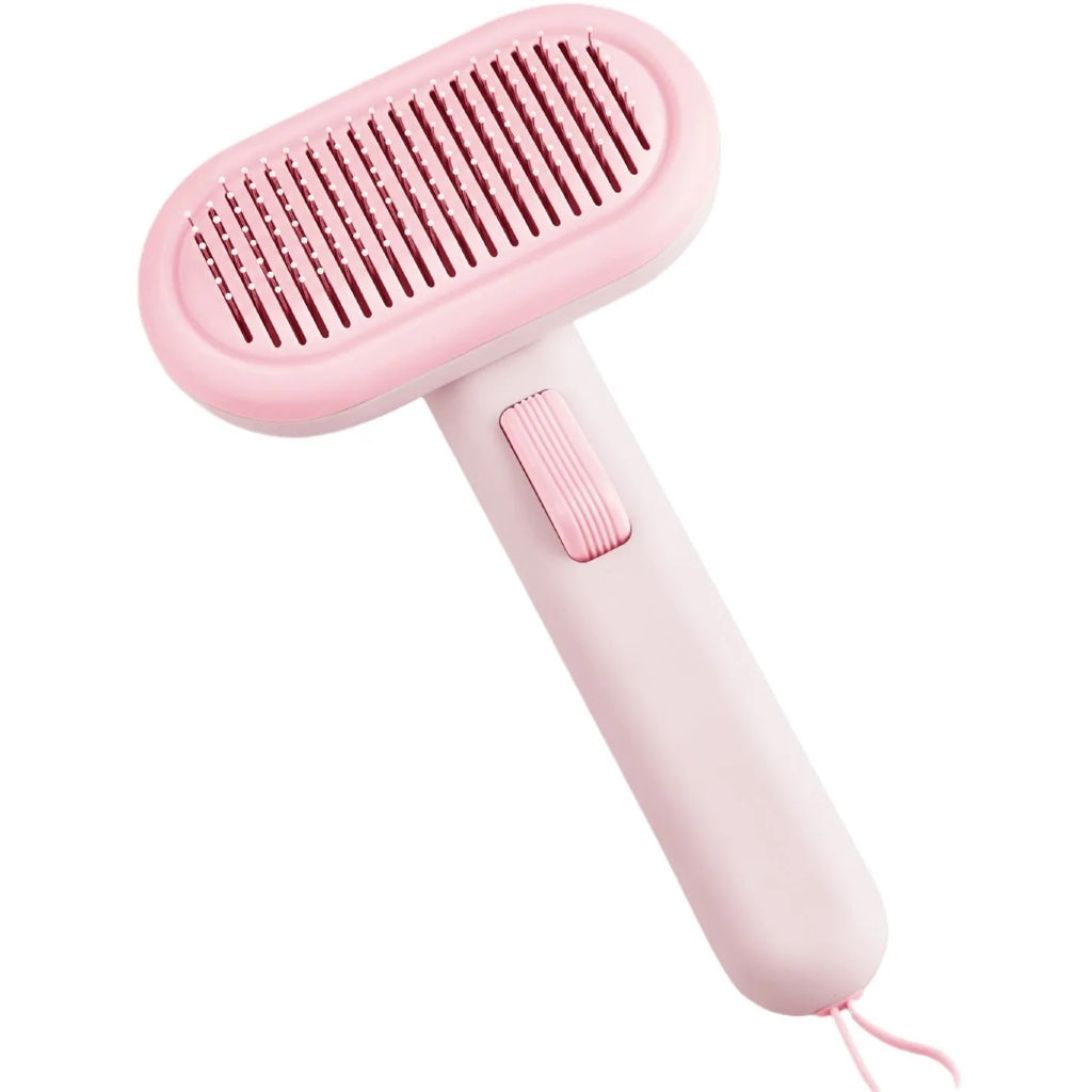 Large pet grooming comb with stainless steel blade in light green colour for cat and dog hair removal
