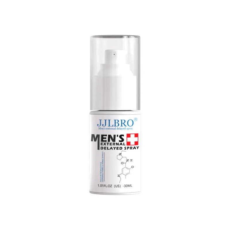 30ml white bottle of plant-based delayed spray for couples