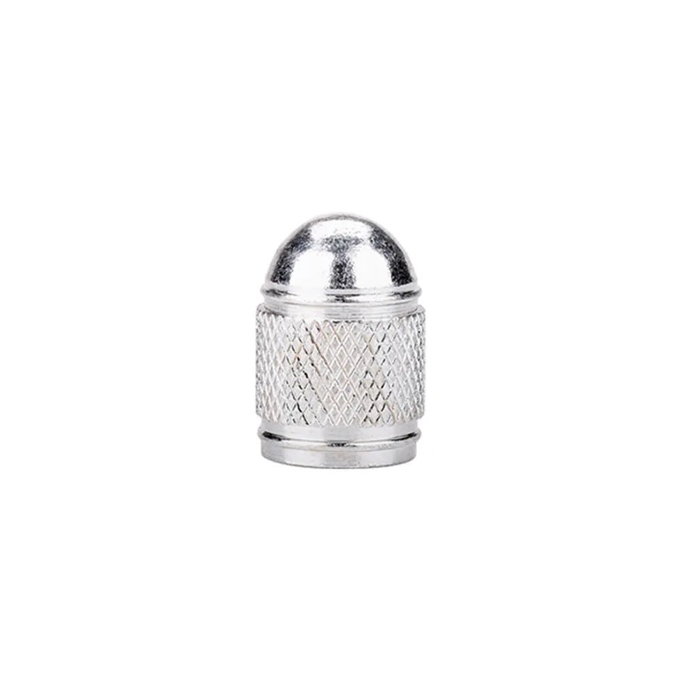 Aluminium mountain bike tyre valve cap in choice of five colours: black, blue, gold, red, silver.