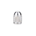 Aluminium mountain bike tyre valve cap in choice of five colours: black, blue, gold, red, silver.