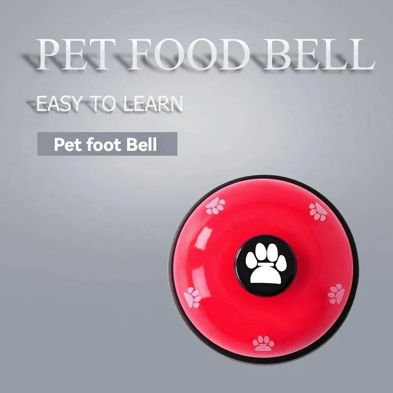 Set of 4 pet bells with footprints design in red and white for cat and dog training
