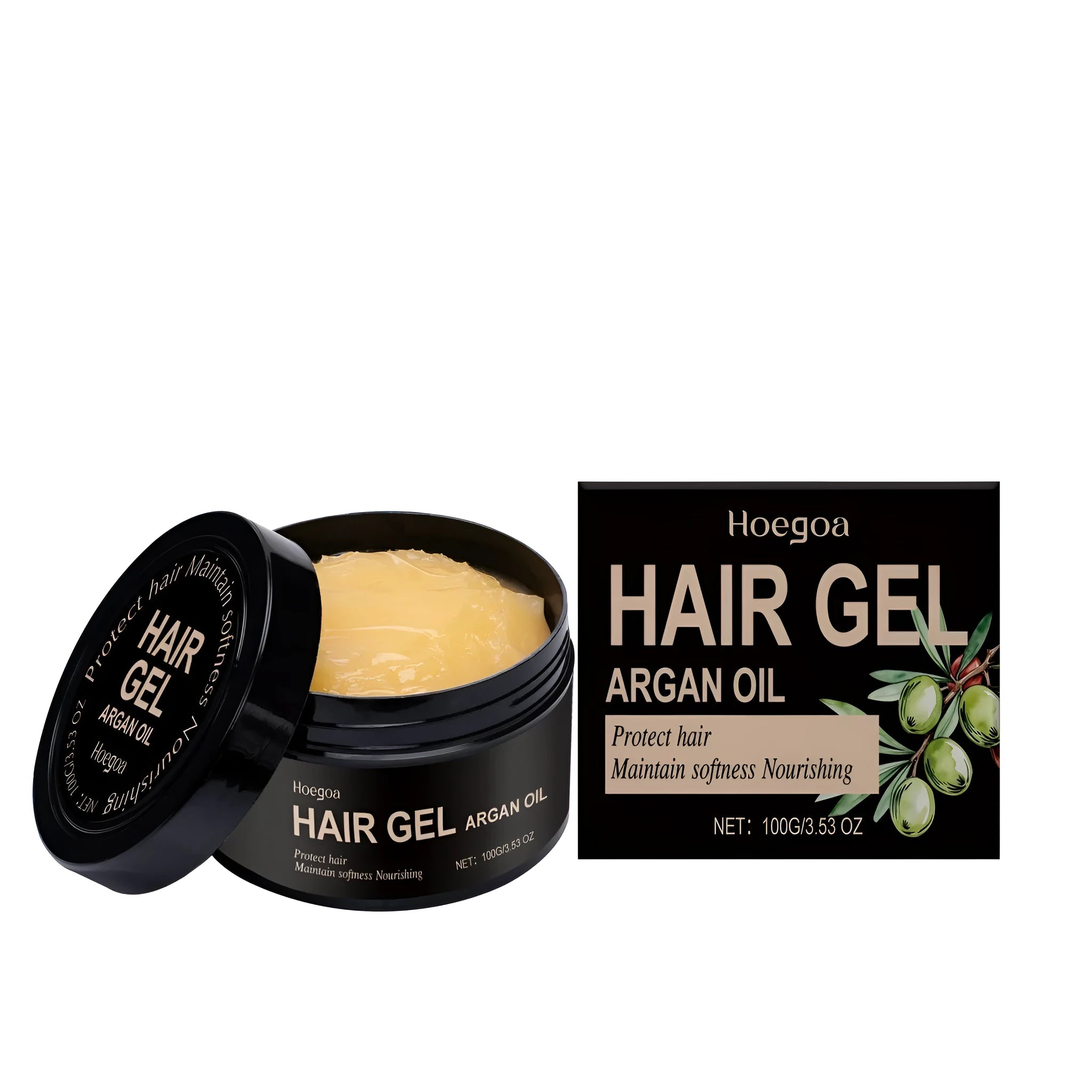 100ml Moroccan nut oil hair setting gel bottle with pump dispenser