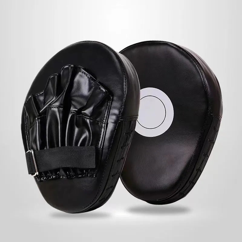 PU leather punch mitts for boxing and Muay Thai training in curved and flat target designs