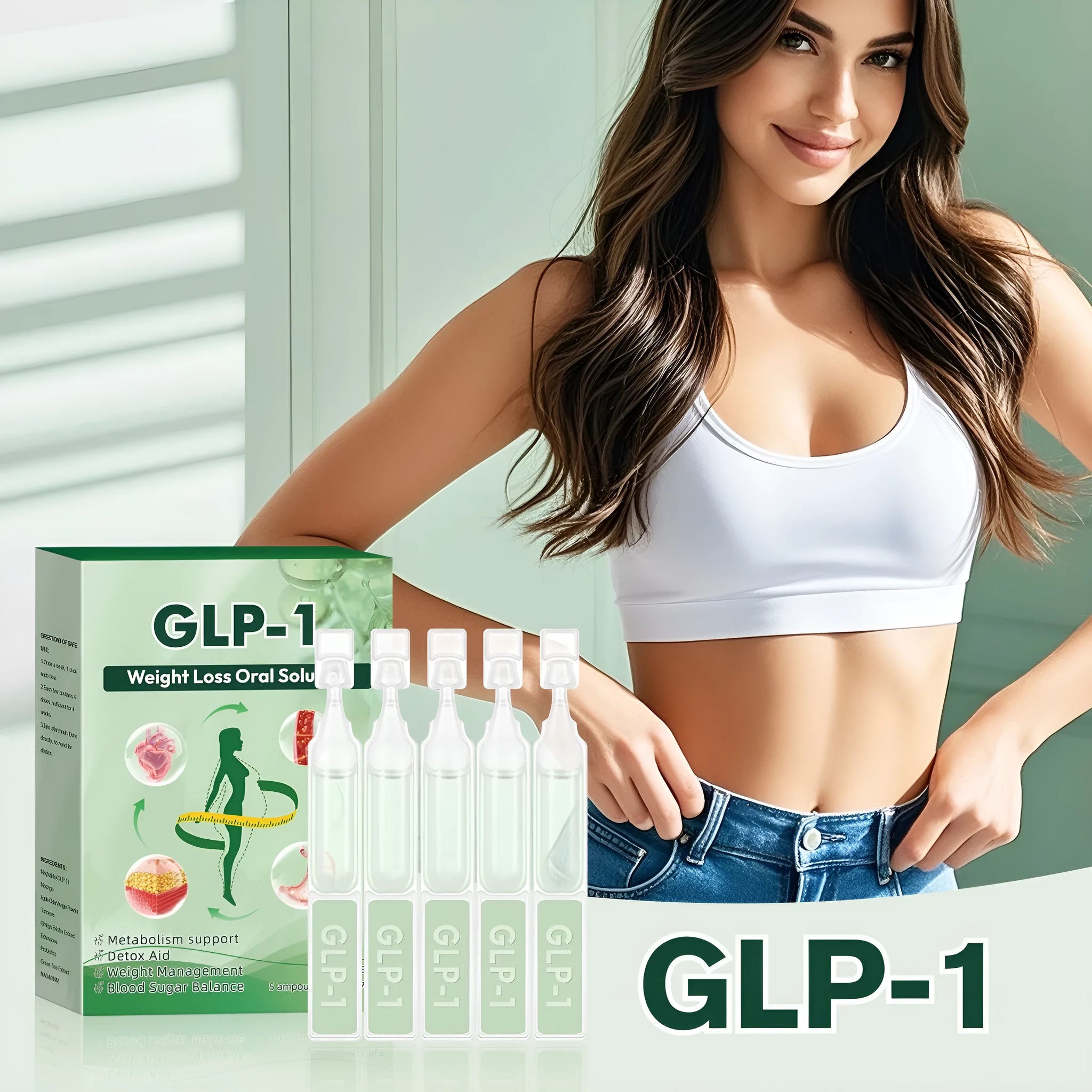 Box of five firming care drops for abdominal body shaping