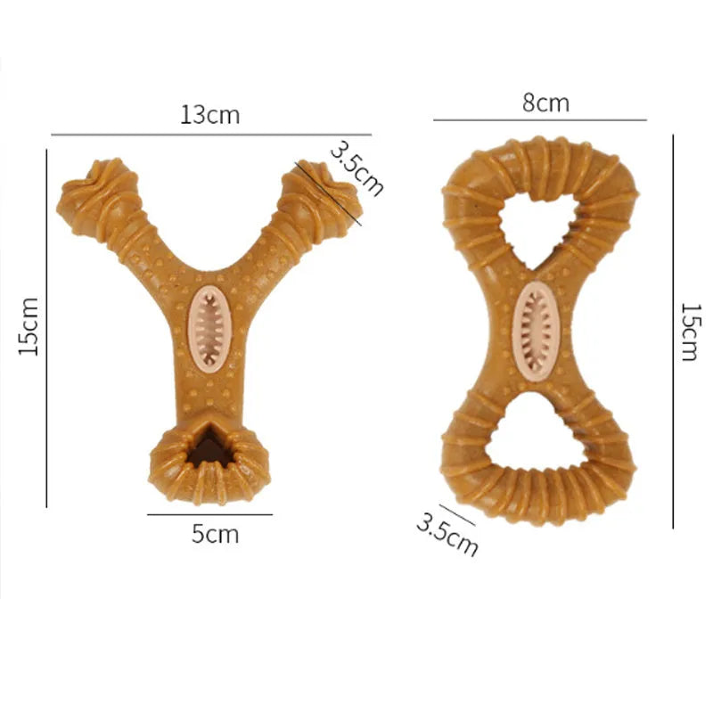 Dog chew toy for teeth cleaning in 8-shape and Y-shape options