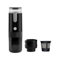 Black portable K-Cup coffee machine for car and outdoor use