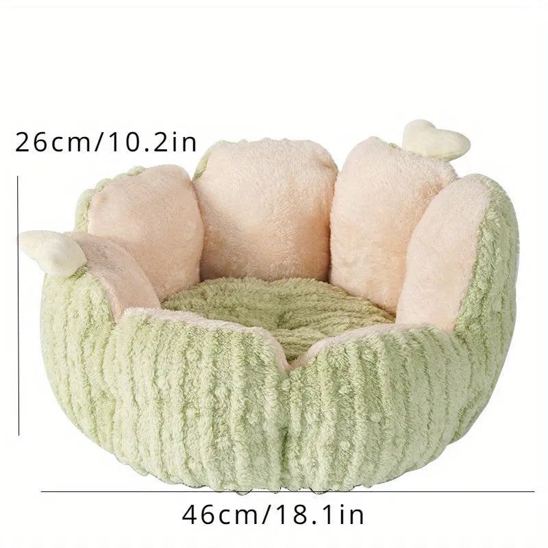 Green cactus-patterned cat litter mat with non-slip backing placed under a litter box