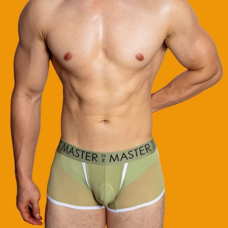 Men's low waist ice silk shorts in solid colours showing lightweight quick-drying casual athletic design