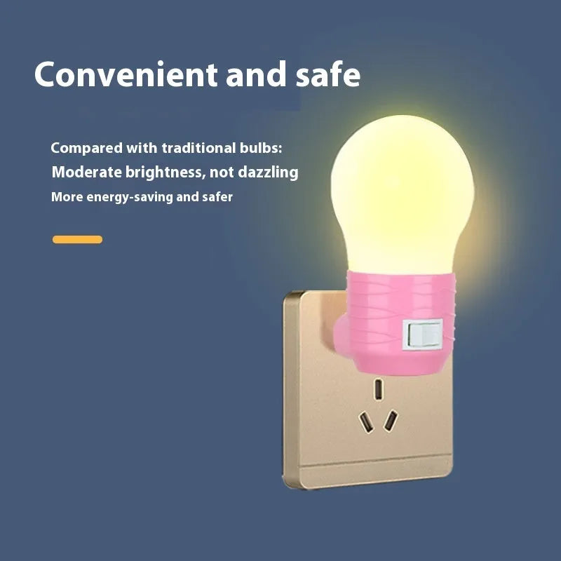 Plug-in bedside baby night light with coloured shell options and adjustable light modes