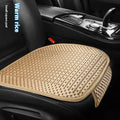 Summer minimalist ice silk car seat cushion in warm cream colour for universal vehicle fit