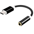 Type-C to 3.5mm headphone adapter cable in four colour options with nylon construction