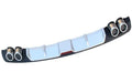 Automotive rear bumper spoiler in PP material showing 118cm and 129cm length options