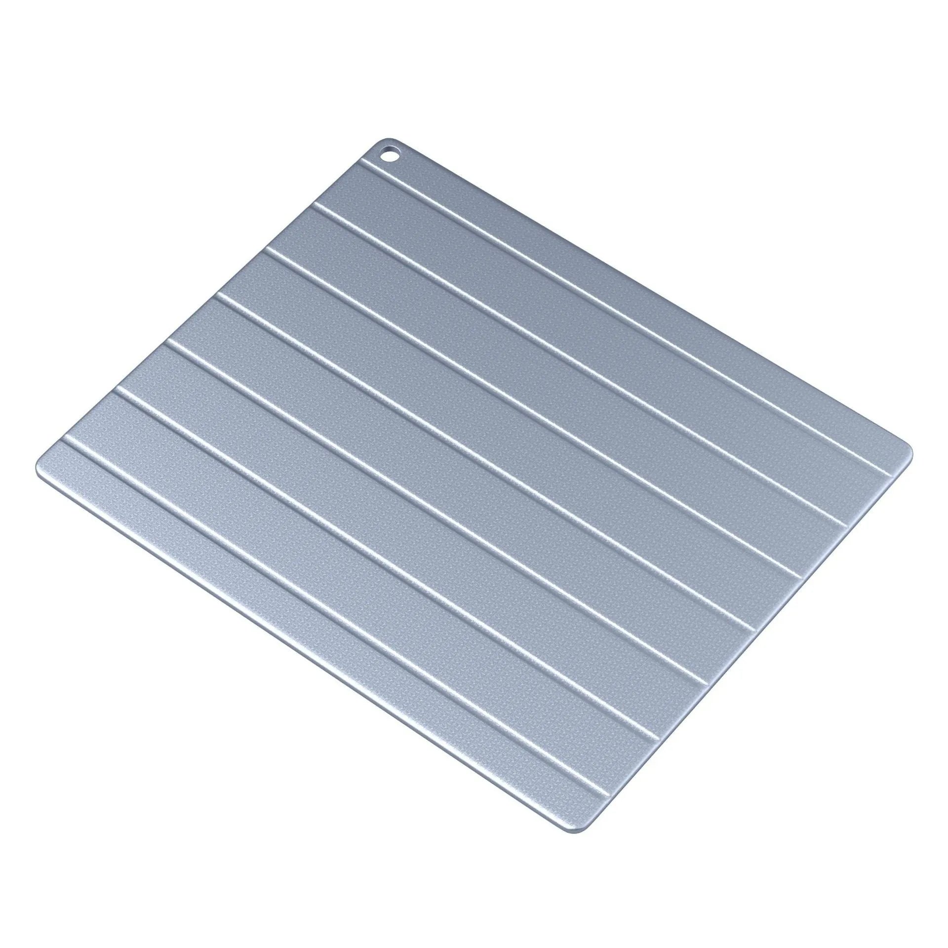 Aluminium household quick defrosting plate in modern simplicity style, shown with a USB cable.