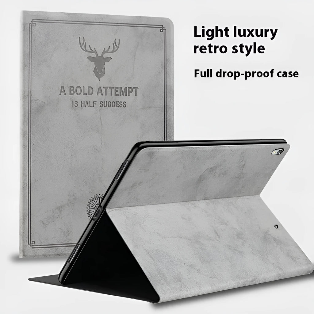 TPU leather clamshell protective case for iPad in elk colour options.