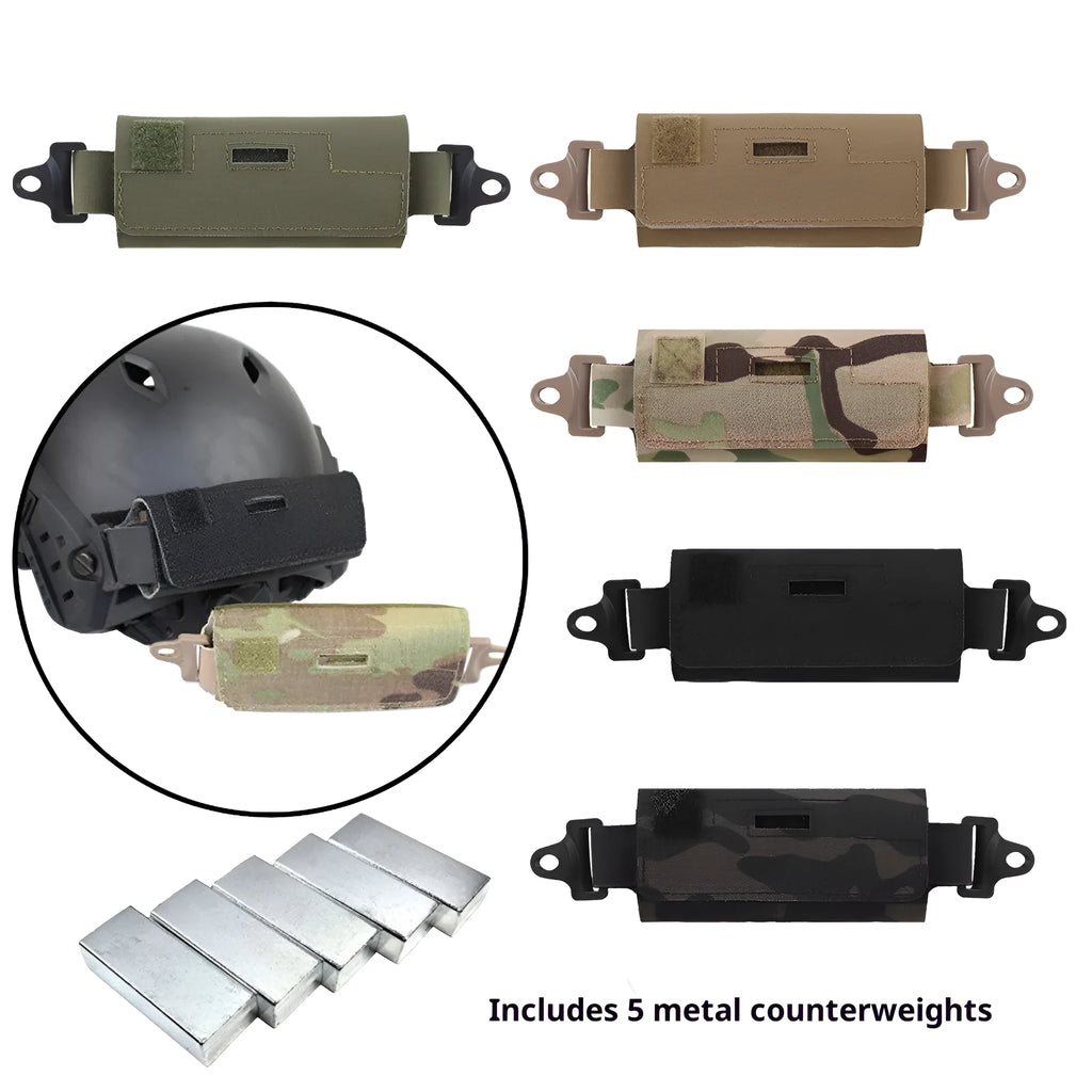 Outdoor Tactics Helmet Balance Weight Bag with five metal blocks in black colour