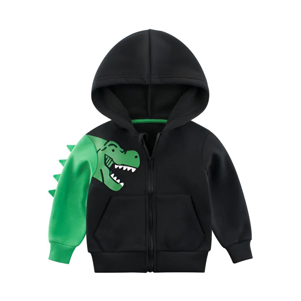 Creative cartoon printed children's sweater in black cotton blend Korean style for kids