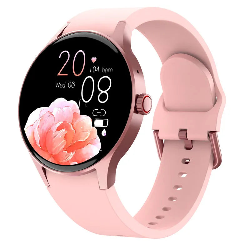 Bluetooth sport watch with 46mm diameter case and 1.43-inch circular touch screen display