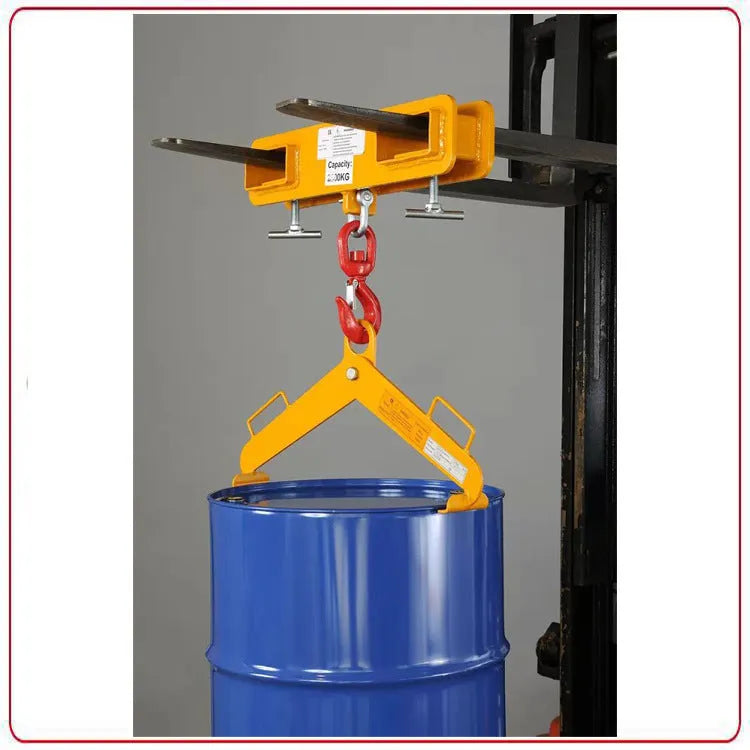 MK forklift rotatable crane hook with safety lock mounted on forklift forks