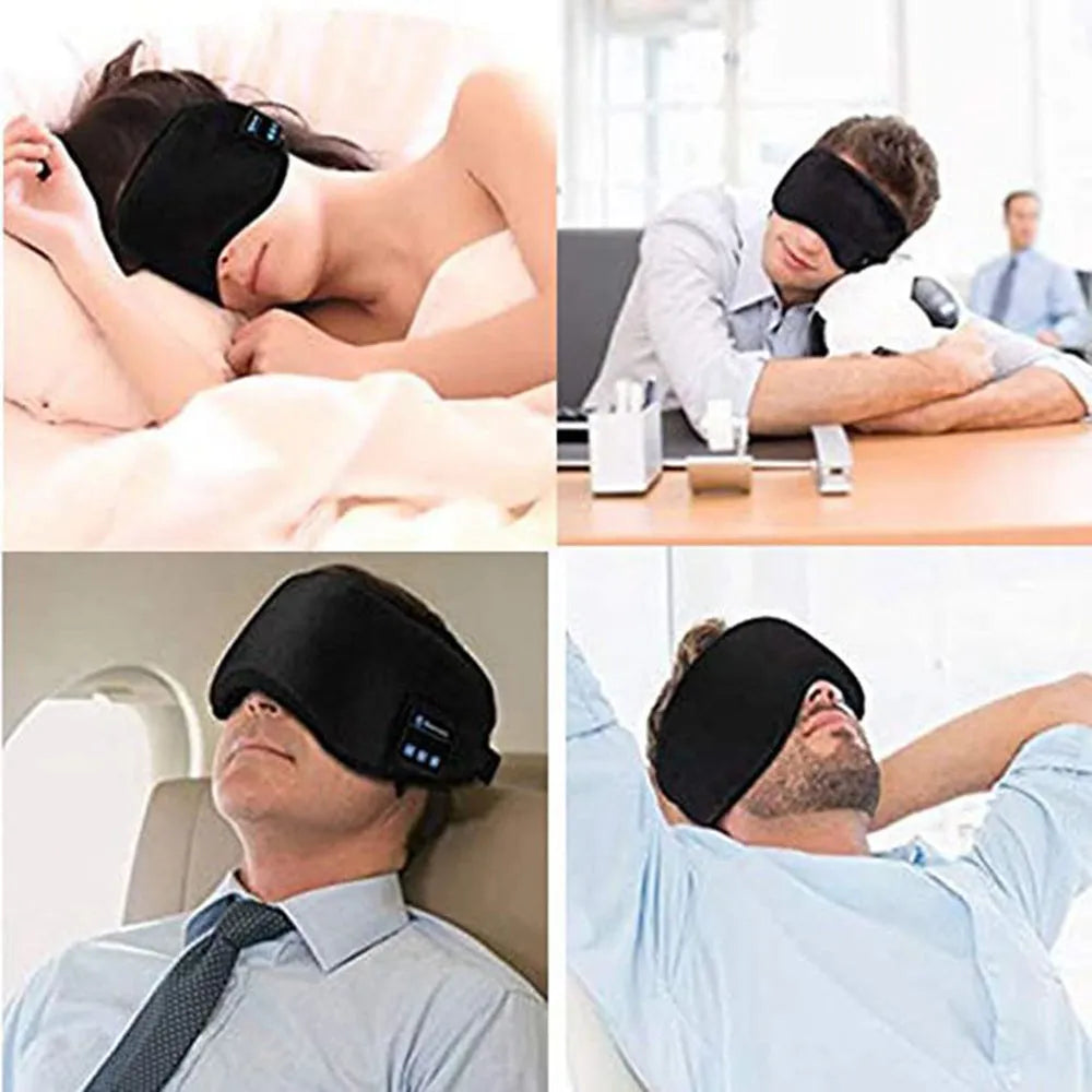 Wireless Bluetooth 5.0 sleeping eye mask with built-in earphones, grey or black velvet headband