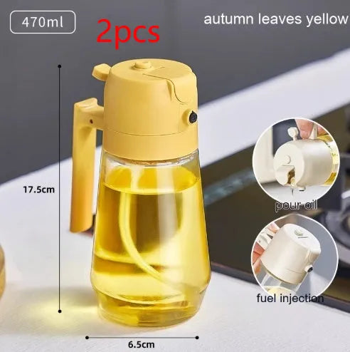 470ml glass olive oil sprayer dispenser with ergonomic handle in four colour options