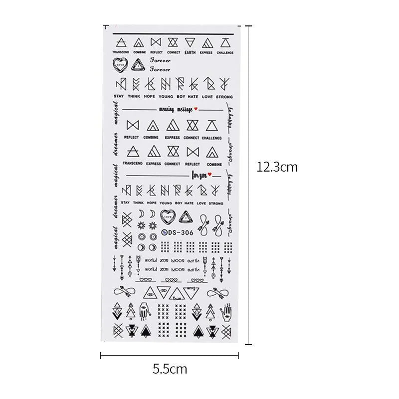 Geometric DIY art nail polish stickers in colour DC306, self-adhesive nail wraps for creative manicure