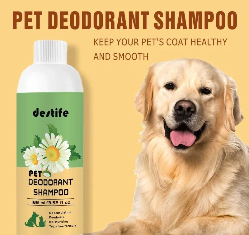 100ml bottle of pet shampoo and conditioner for dogs and cats