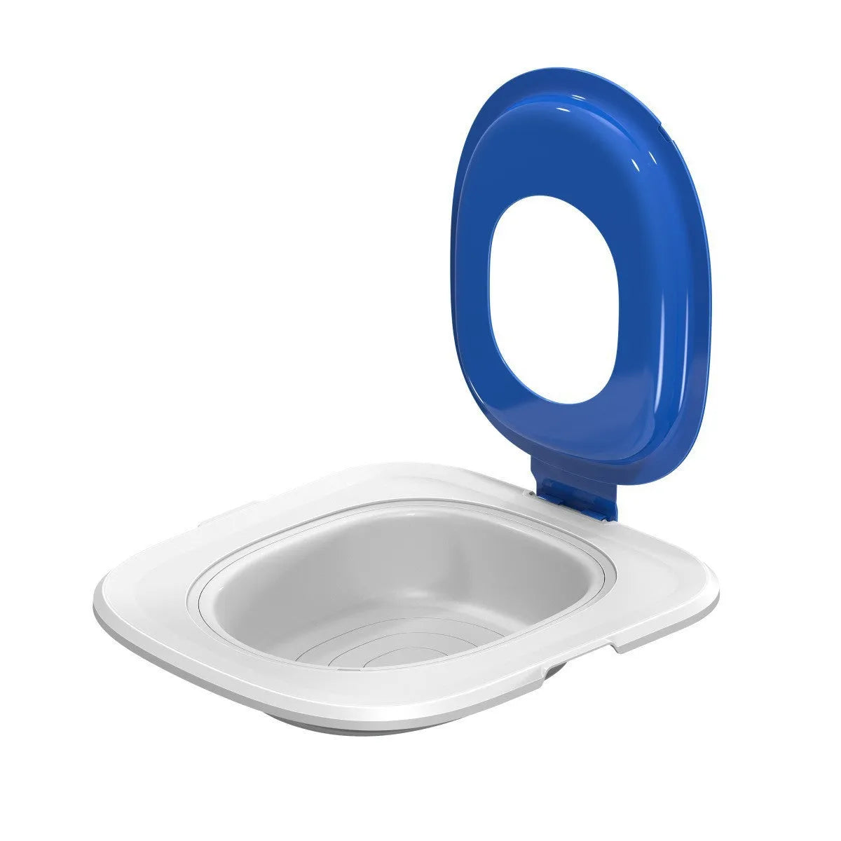 Fifth generation cat toilet training mat in blue colour with ABS plastic construction