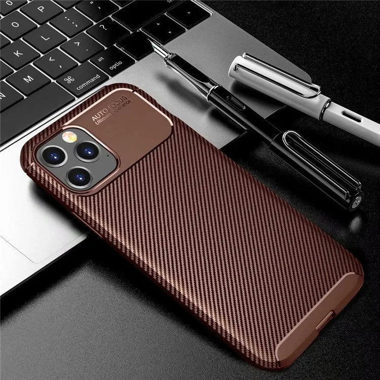 Black silicone iPhone case showing business style design on an iPhone 12 model