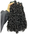 Front lace human hair wig in pissy 06 colour showing lengths from 10 to 24 inches.