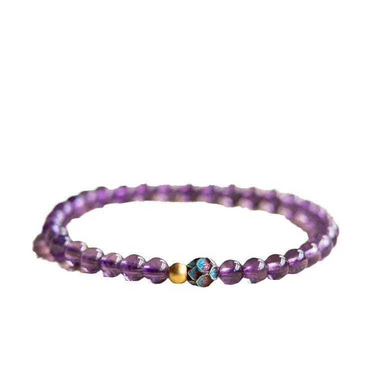 Nine purple lotus bracelet with Chinese retro design and adjustable wristband