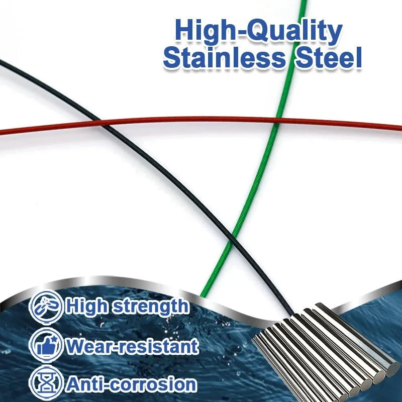 Copper-coated stainless steel fishing wire with double buckle pins in green colour