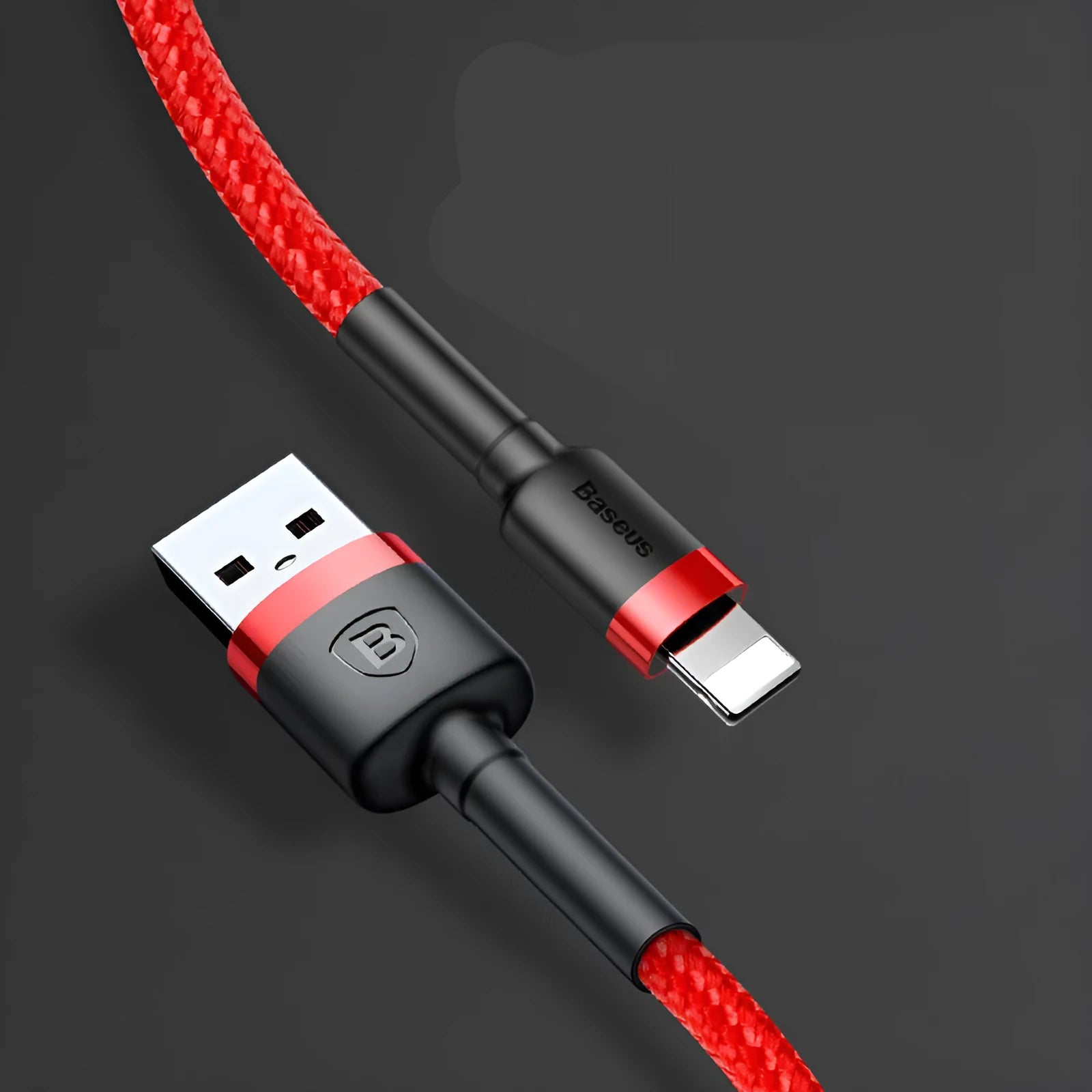 Gold and black Apple Lightning fast charging cable, 1 metre long, compatible with iPhone.