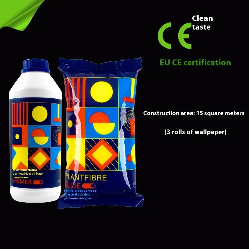 A 3-roll pack of Glue E, a formaldehyde-free glutinous rice wallpaper paste adhesive.