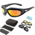 Polarized tactical sports sunglasses with a full-rim frame for outdoor cycling.