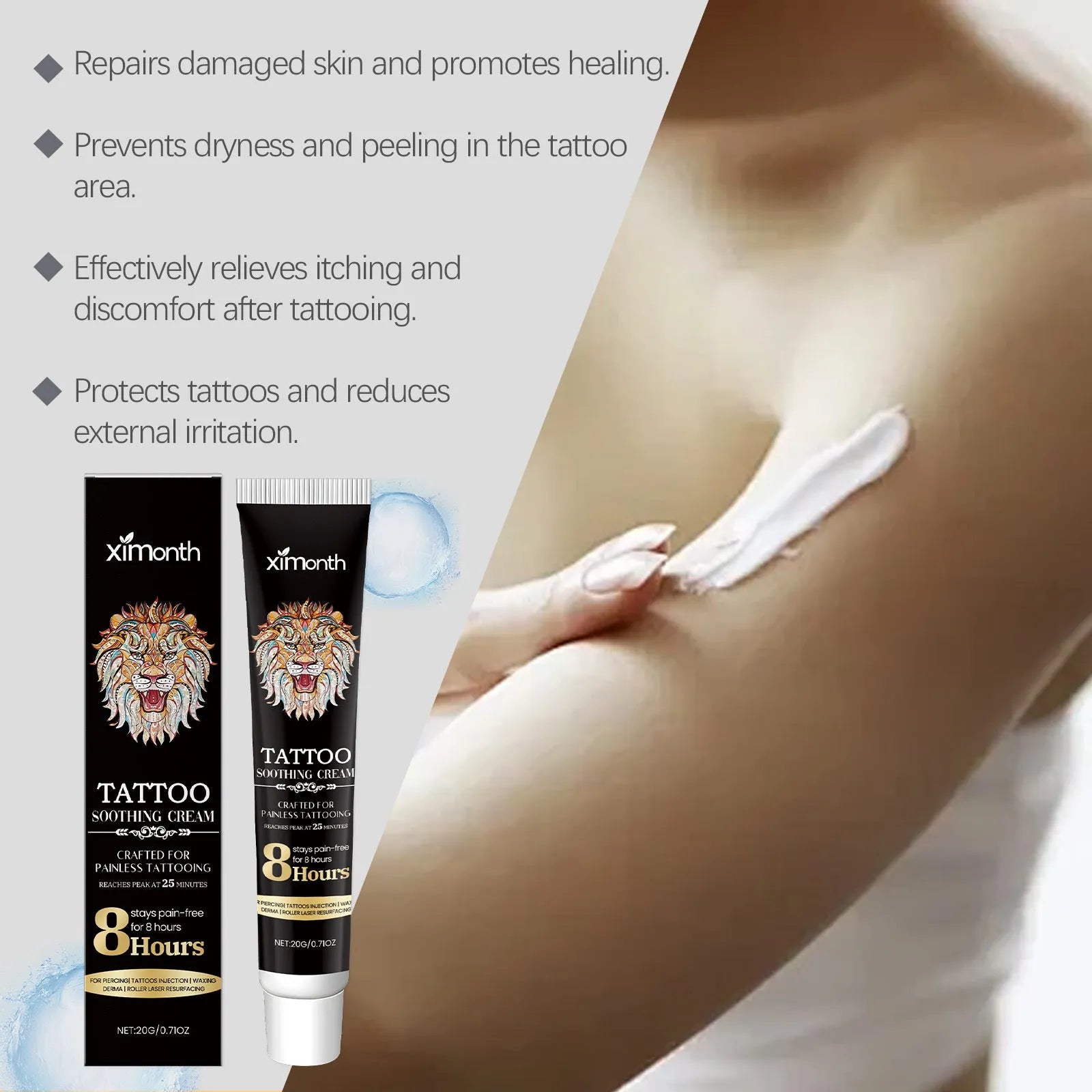 20g tattoo soothing neck cream container for gentle cleaning and aftercare treatment