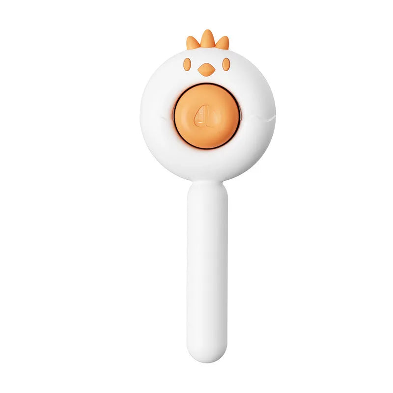 Purple white or yellow self-cleaning pet grooming brush with stainless steel bristles for cats and dogs