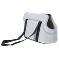 Portable mesh dog carrier bag for small pets, available in Gray and Red, with foldable design