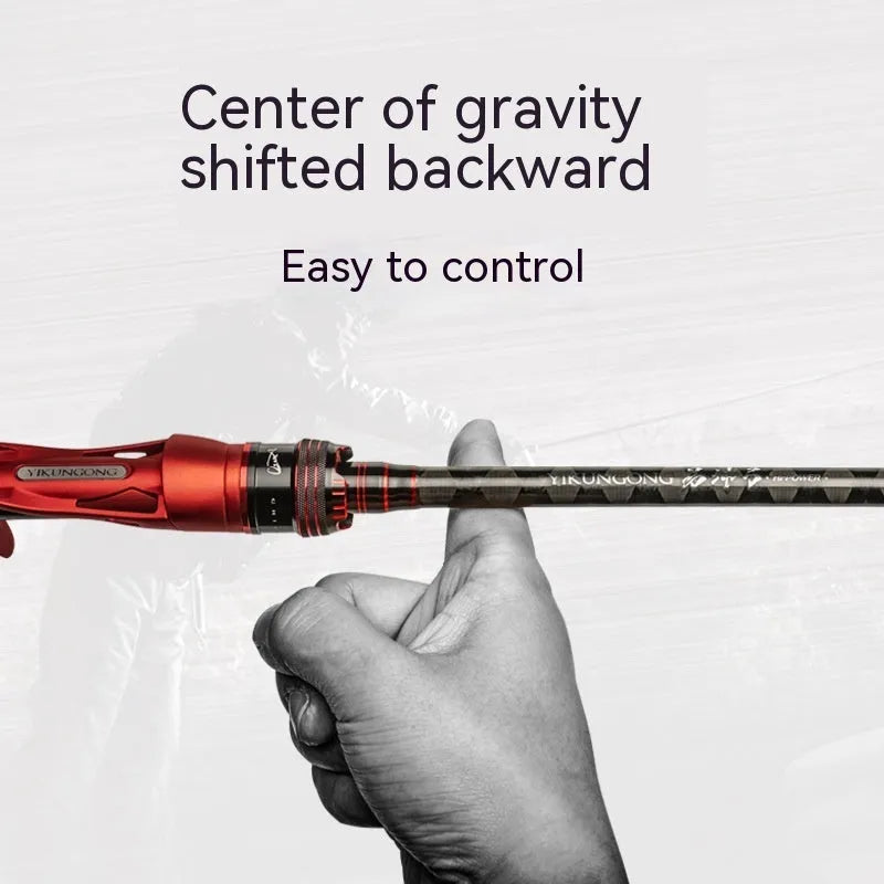Carbon ultralight fishing rod showing pikestaff and straight handle options for lure fishing.