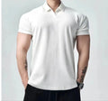 Retro men's loose fit t-shirt showing Henry collar and polo collar options in solid colours