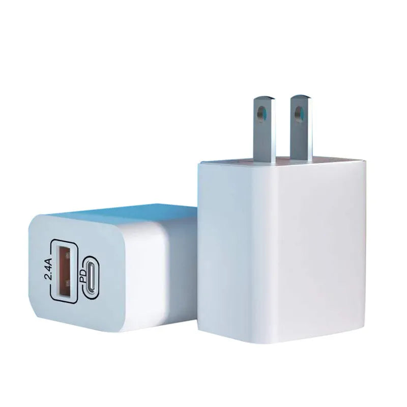 Travel charger with fast charge PD interface for Android phones in bare metal finish