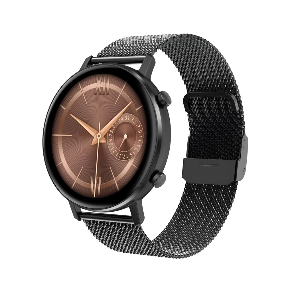DT96 smart bracelet fitness tracker with steel strap and 1.3 inch screen display