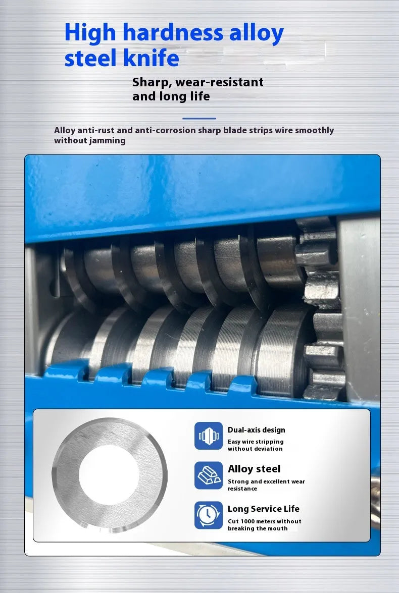 SD-017 manual wire stripping machine showing compact handheld design for electrical work