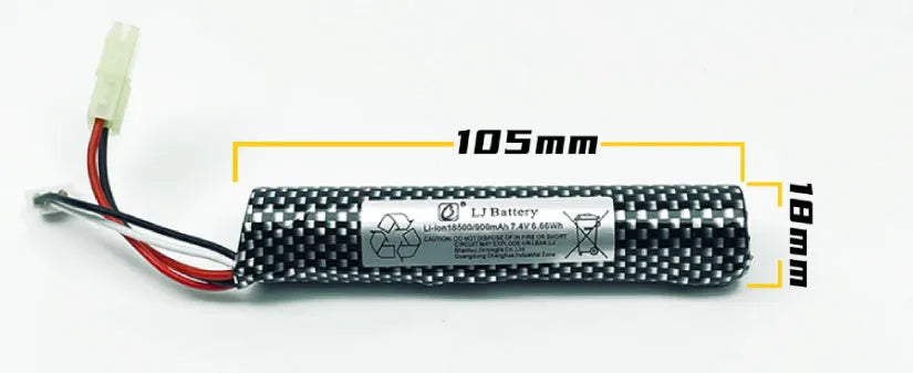 Replacement lithium battery for children's soft elastic air toy gun, 7.4V 900mAh or 11.1V 2000mAh, cylindrical cells with SM Odamiya XT30 Tamiya connectors