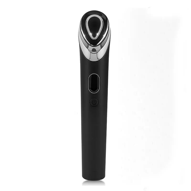 Black handheld facial massager with 7 colour light therapy and vibration functions