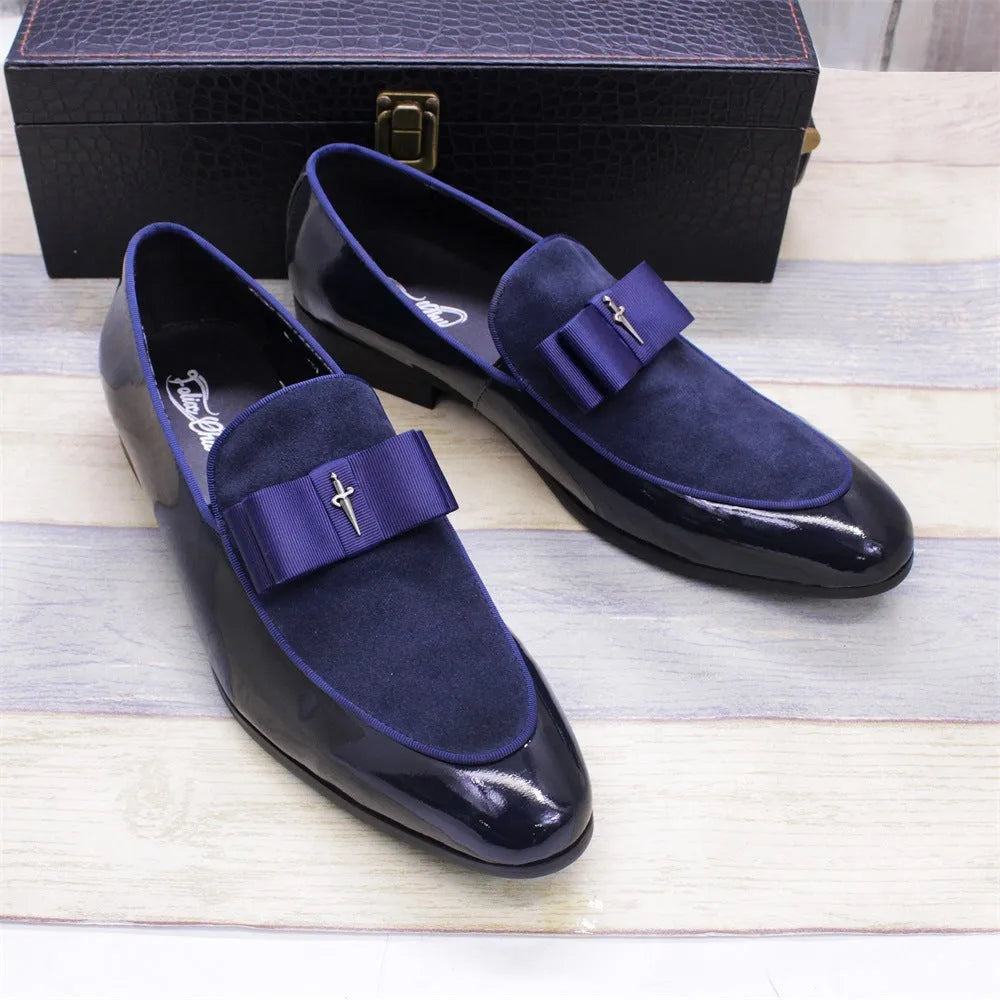 Men's low-top patent leather shoes with a tassel detail on the upper in a choice of colours.