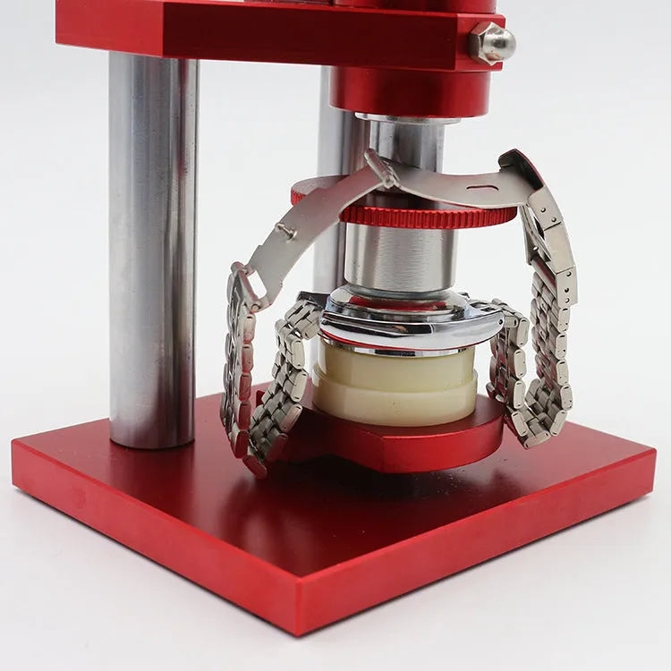 Watch repair spiral cap presser tool with 20 plastic molds for case back and glass replacement