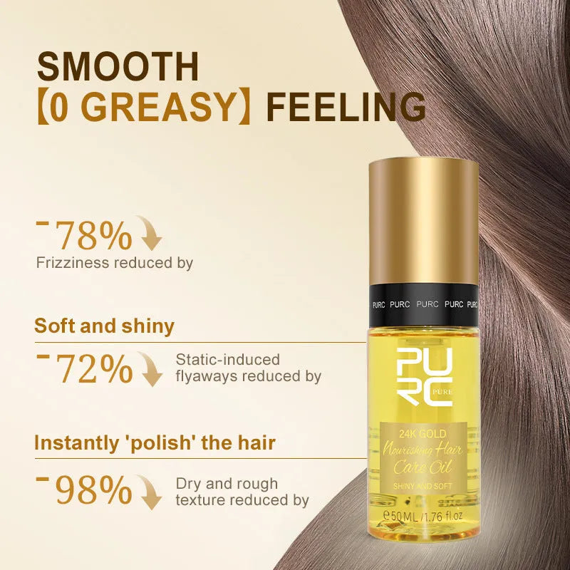 Yellow 50ml bottle of essential hair oil for curly hair scalp care and split end repair.