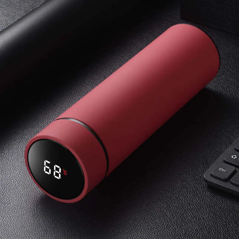 450ml stainless steel vacuum insulated water bottle in black, red, gold, or blue colour.