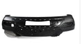 Black plastic vehicle bumper for front or rear protection on cars, trucks and vans