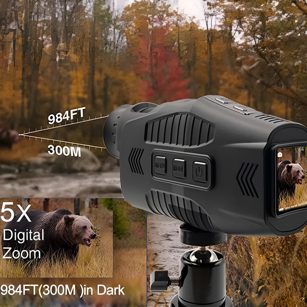 HD infrared night vision monocular 1080P with 1.54 inch display and 850nm infrared spotlight
